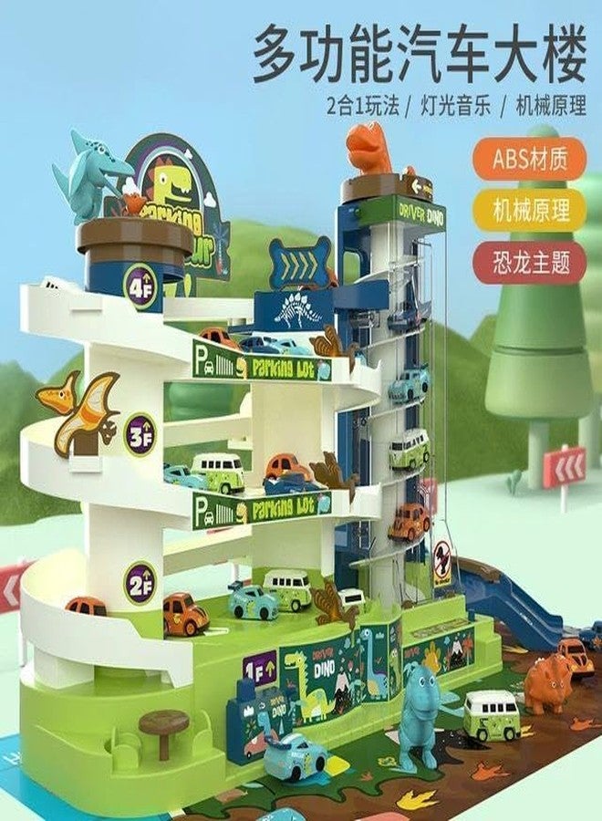 vikings Dinosaur Parking Lot Building Toys Kids Educational Game Funny Dinosaur Track Toy with Manual/Automatic Integration Car Lifts Children Parking Toy - Image 5